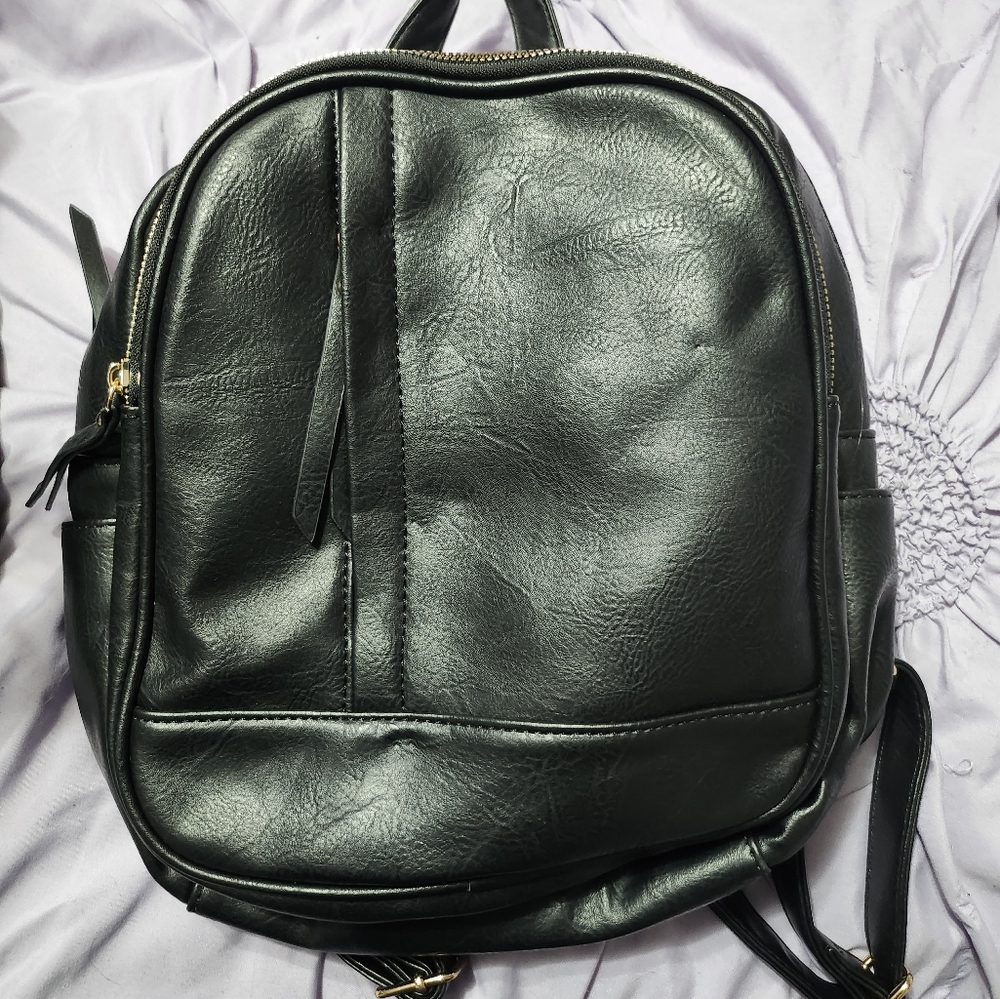Leather backpack